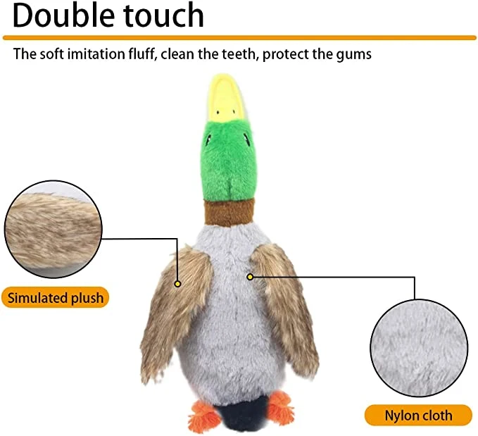 Duck Shape Squeak Dog Toys Stuffed Dog Chew Toys Rope Knots Plush Pet Toy