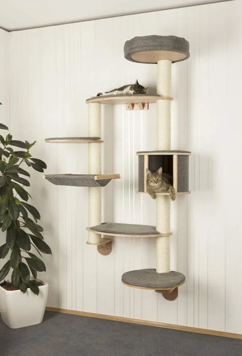 Three Layers Wood Sisal Cat Tree House Condo Tower