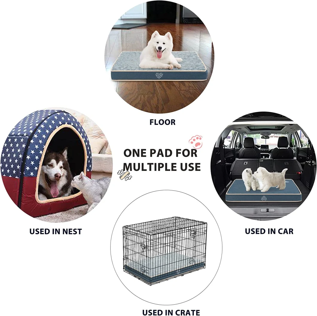 Removable Washable Crate Pad Bed Mat Pet Crate Mattress for Cats and Dogs